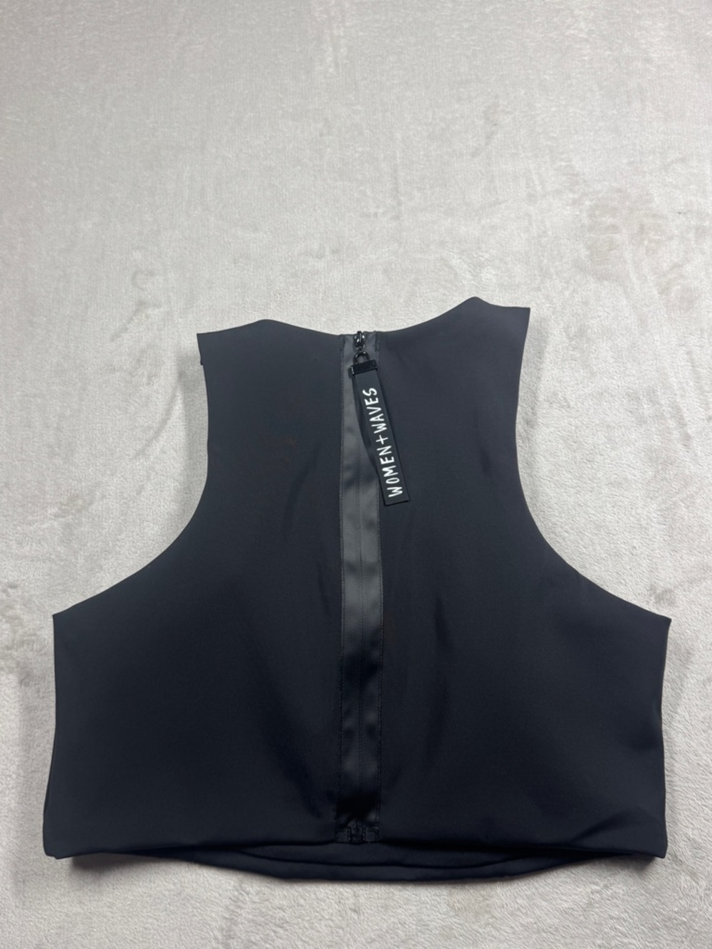 Women + Waves X H&M Black Padded Bikini Zip Back Surf Top Size 12 - Picture 10 of 16